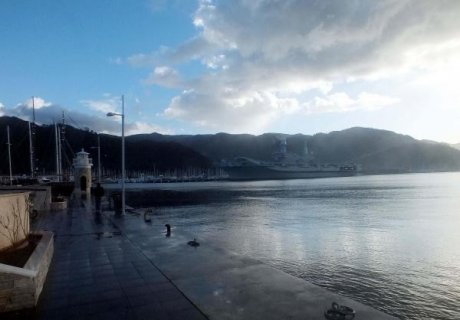 İtalyan uçak gemisi Marmaris'ten ayrıldı