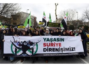 İstanbul'da Suriye halkıyla dayanışma yürüyüşü
