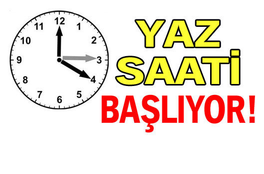Yaz saati başlıyor!