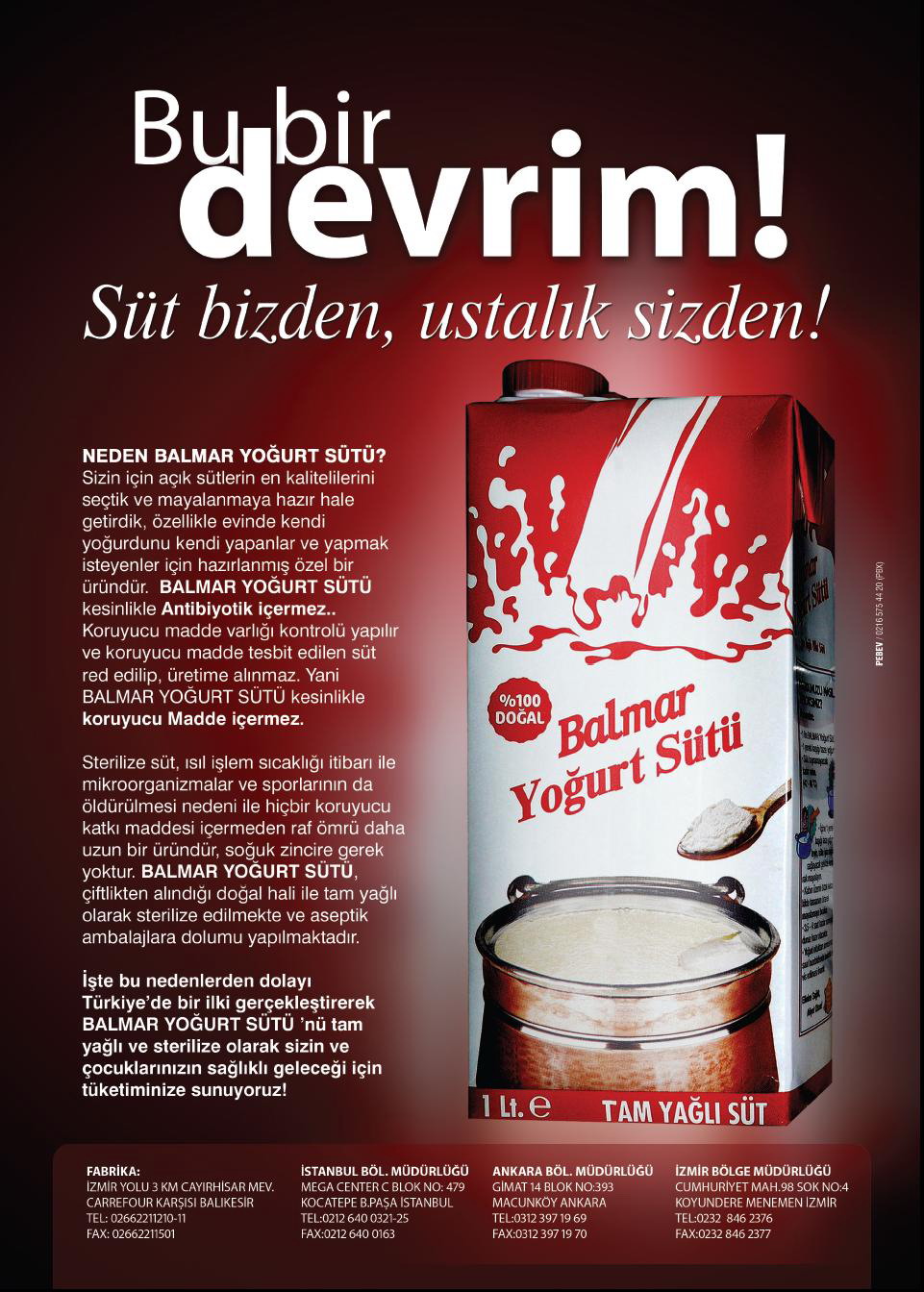 Balmar, evde yoğurt yapımı için özel hazırlanan sütü sağlıklı UHT ambalajda sunuyor