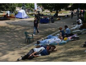 Gezi Parkı'nda geceyi uyuyarak geçirdiler