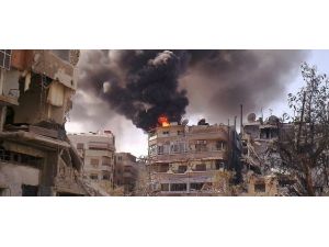 Esed güçleri Şam'a bomba yağrıdıyor