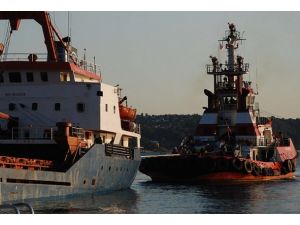 Beykoz'da karaya oturan gemi kurtarıldı