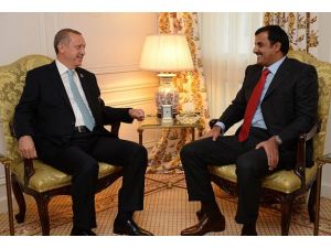 Erdoğan, Katar Emiri Al Thani'yle görüştü