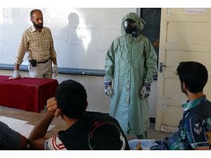 Kimyasal saldırıya karşı eğitiliyorlar