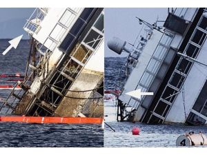 Costa Concordia su yüzeyine çıkmaya başladı