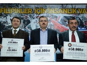 Sendikalardan Filipinler'e 100 bin lira bağış