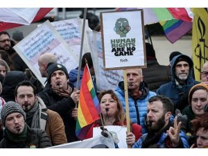 Brüksel'de Putin protestosu