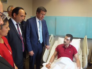 Bakan Zeybekci’den Şencan’a “geçmiş olsun” ziyareti