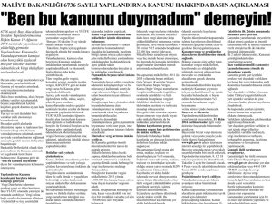 "ben bu kanunu duymadım" demeyin!