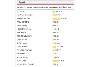 ANKETTEN MEHMET OKTAY ÇIKTI