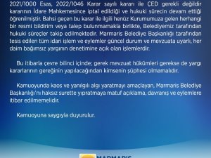 Marmaris Belediyesi Başkanlığı Sinpaş inşaatı hakkında açıklama yaptı