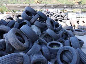 45 BİN ARAÇ LASTİĞİ ÇÖP OLMAKTAN KURTULDU