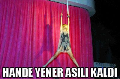 Hande Yener vinçte asılı kaldı