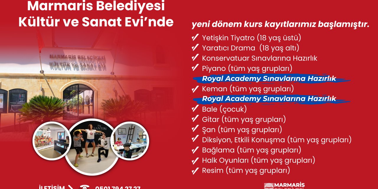 KÜLTÜR VE SANAT EVİ’NDE YENİ DÖNEM KURS KAYITLARI BAŞLADI