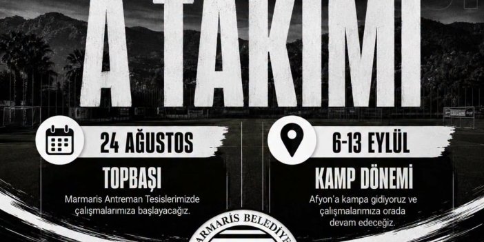 Marmaris Belediyesispor’da Yeni Sezon Hazırlıkları 24 Ağustos’ta Başlıyor