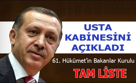 Başbakan yeni kabineyi açıkladı