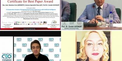 BAÜN AKADEMİSYENLERİNİN YAPAY ZEKA DESTEKLİ GASTRONOMİ ÇALIŞMASINA “EN İYİ BİLDİRİ” ÖDÜLÜ