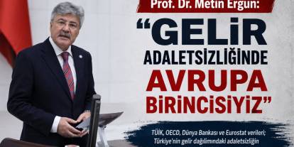 Prof. Dr. Metin Ergun: "Gelir Adaletsizliğinde Avrupa Birincisiyiz"