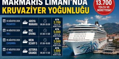 Ağustos'ta Marmaris Limanı'nda Kruvaziyer Yoğunluğu