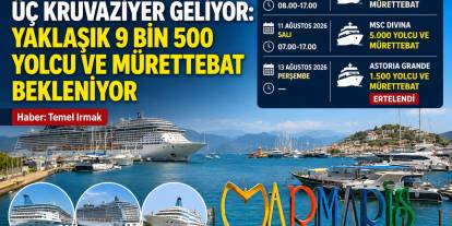 Marmaris'e Üç Kruvaziyer Geliyor: Yaklaşık 9 Bin 500 Yolcu ve Mürettebat Bekleniyor